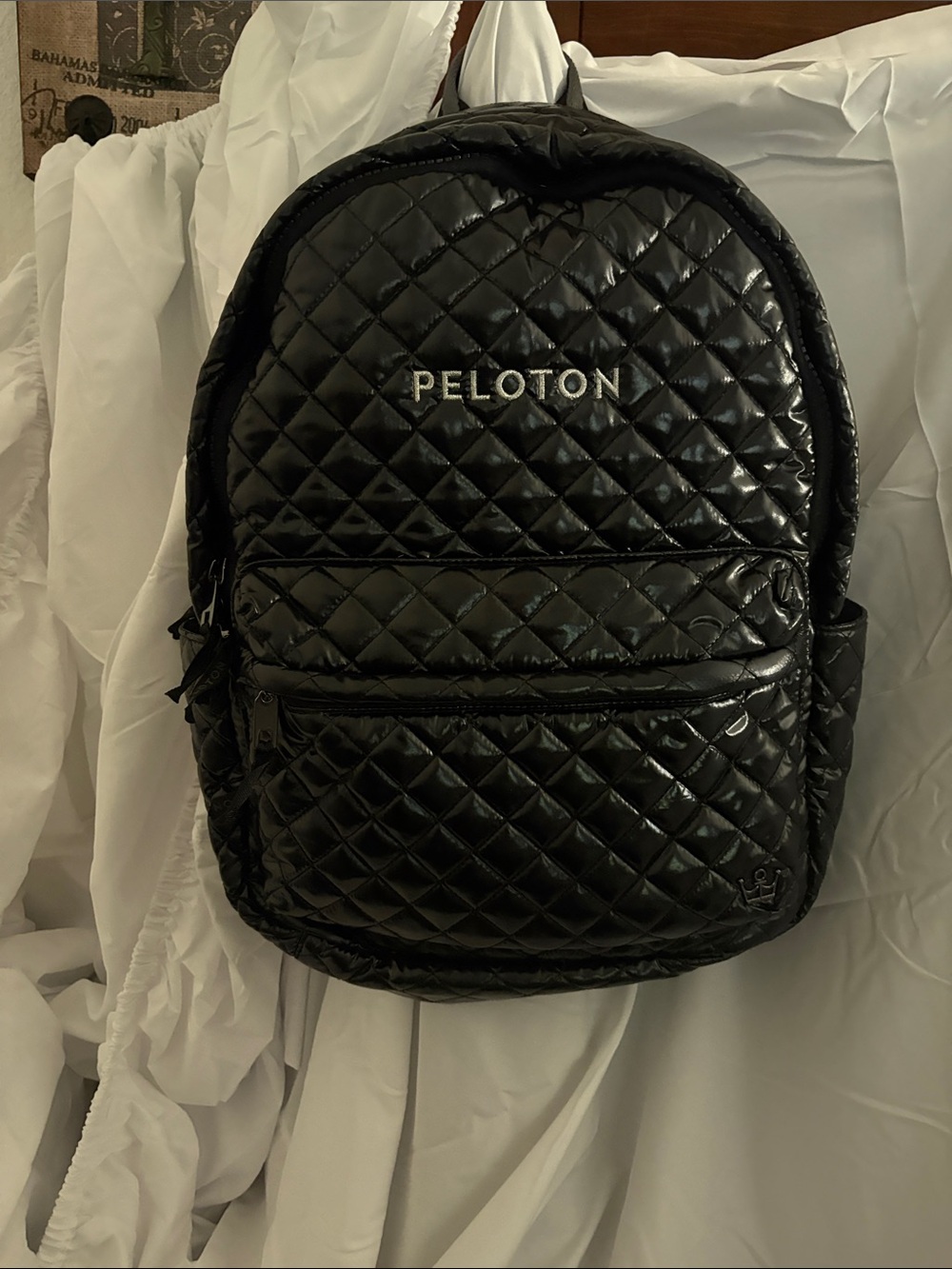Peloton Quilted Gloss Black Backpack